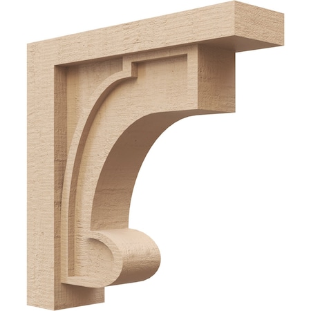 Ekena Millwork 4"W x 16"D x 16"H Thin Alma Rough Cedar Woodgrain TimberThane Corbel, Primed Tan CORUR04X16X16ALMRCPR